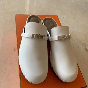 Hermes Carlotta leather mules & clogs